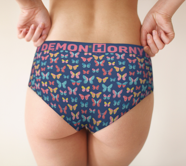 Cheeky Briefs - Butterflies Horny Demon Women's Underwear - HMC Brands