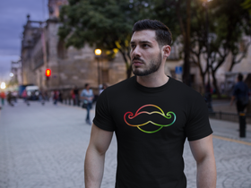 Mustache Pride Horny Demon short sleeve t-shirt